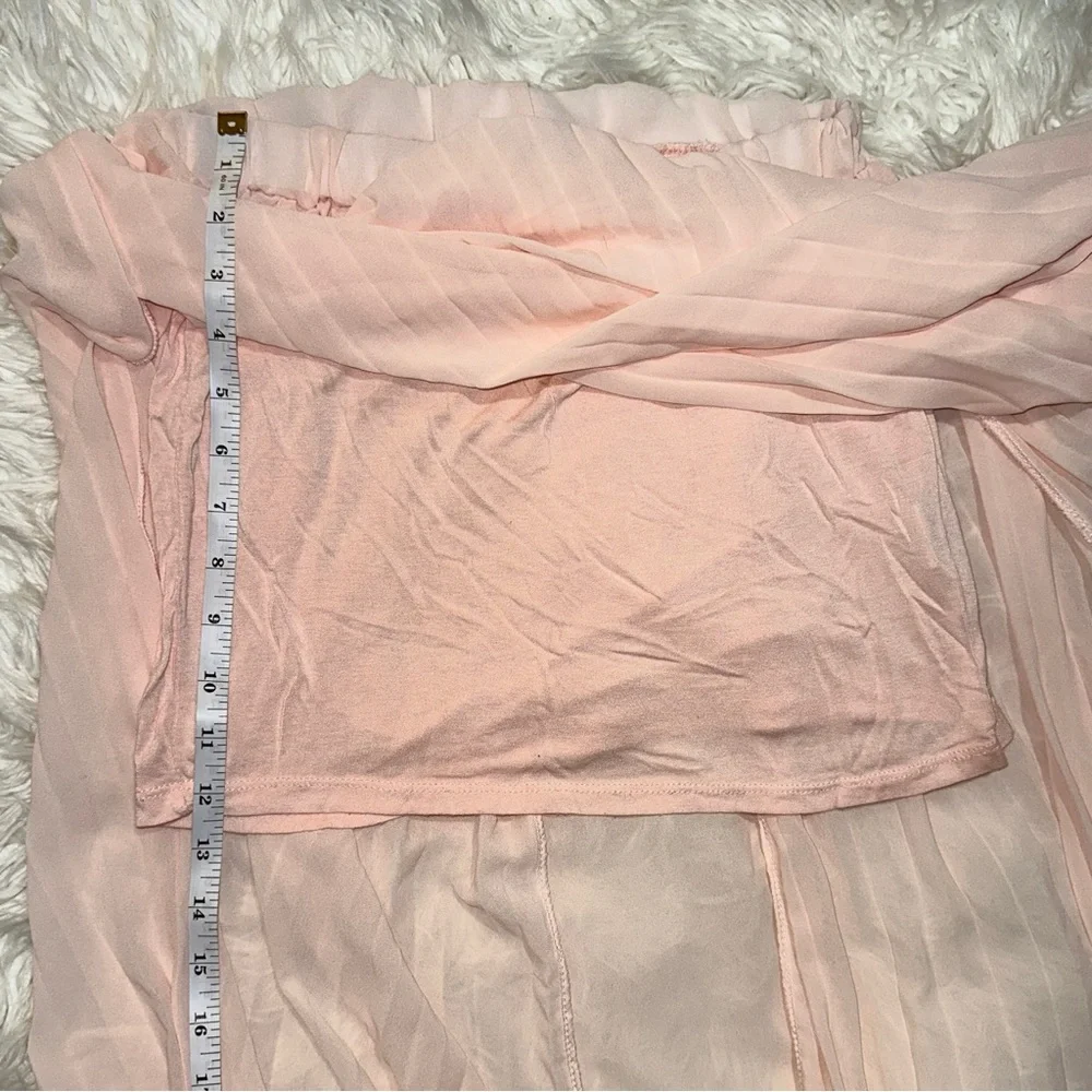 Don’t Ask Why American Eagle | Accordion Pleated Maxi Skirt Pink Sheer OS